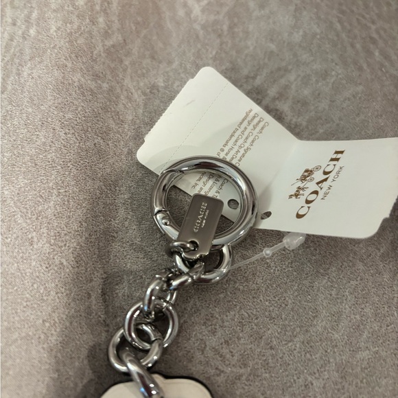 NWT COACH Taxi Cab Yellow/Black/White Leather Key Fob/Bag Charm/Keychain - Picture 3 of 5